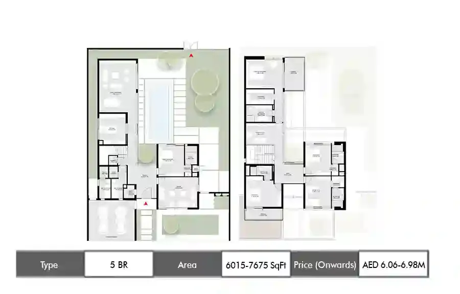 Arada Masaar 3 5 BR floor plan, 6015 sq ft area