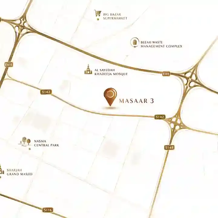 Arada Masaar 3 location map, Sharjah